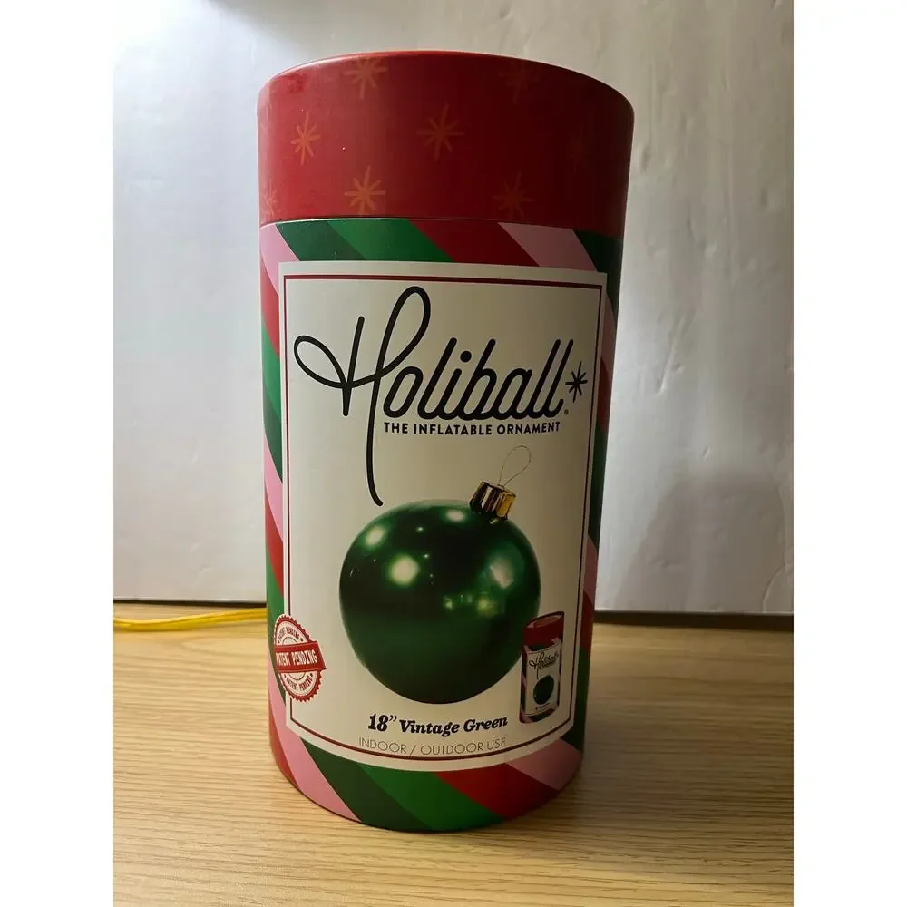 Holiday Oversize Inflatable Ball Ornament Green 18 inch indoor/Outdoor